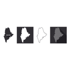 State Of Maine Set Of Maps Sticker