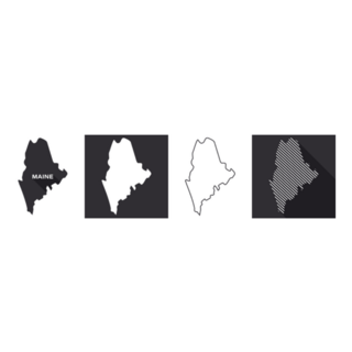 State Of Maine Set Of Maps Sticker