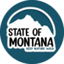 State Of Montana On A Blue Background Sticker