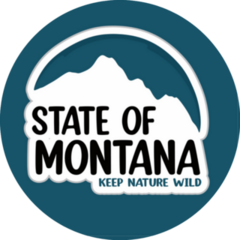 State Of Montana On A Blue Background Sticker