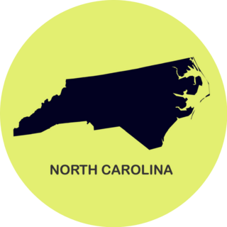 State Of North Carolina Map On Green Sticker