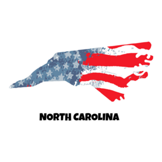 State Of North Carolina Usa Flag Sticker