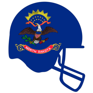 State Of North Dakota Flag On Football Helmet Sticker