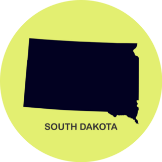 State Of South Dakota Map On Green Sticker