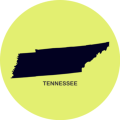 State Of Tennessee Map America On Green Sticker