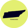 State Of Tennessee Map America On Green Sticker