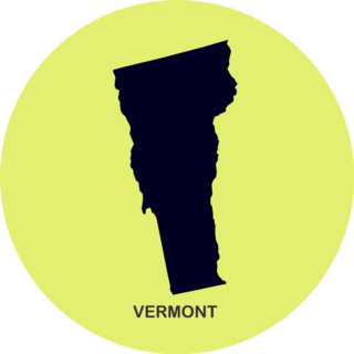 State Of Vermont Map On Green Sticker