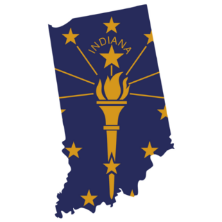 State Outline and Flag of Indiana Sticker