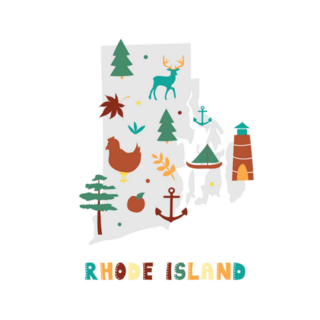 State Symbols Rhode Island Cartoon Sticker