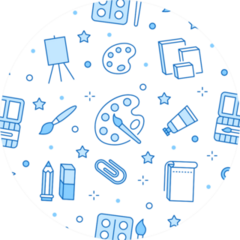 Stationery Background School Tools Pattern Sticker