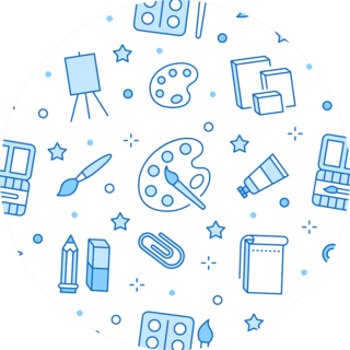 Stationery Background School Tools Pattern Sticker