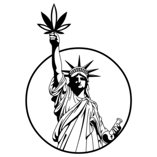 Statue Of Liberty Marijuana Leafs Sticker