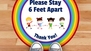 Stay 6 Feet Apart Rainbow Circle Floor Sticker
