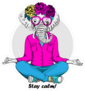 Stay Calm Elephant Sticker