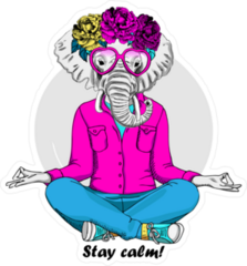 Stay Calm Elephant Sticker