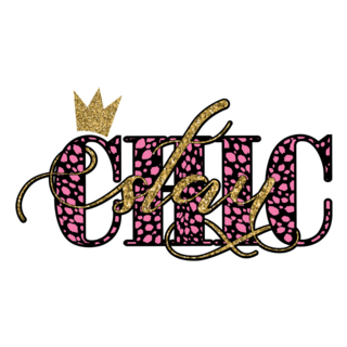 Stay Chic Crown Typography Sticker