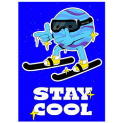 Stay Cool Neptune Skiing In Snow Sticker