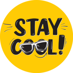 Stay Cool Summer Quote Hand Drawn Sticker