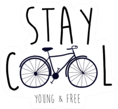 Stay Cool Young And Free Bicycle Sticker