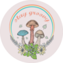 Stay Groovy Slogan Flowers And Mushroom Sticker