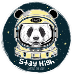 Stay High Panda Astronaut Sticker