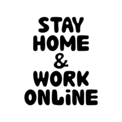 Stay Home And Work Online WFH Lettering Sticker