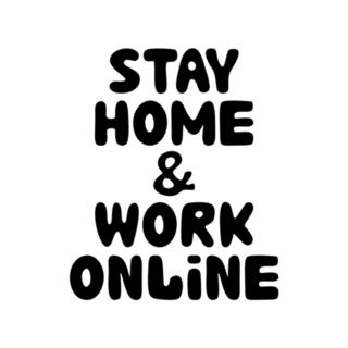 Stay Home And Work Online WFH Lettering Sticker