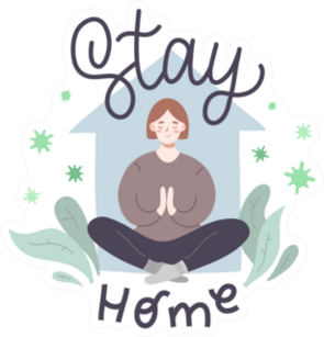 Stay Home Illustration Sticker