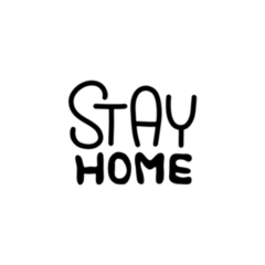 Stay Home Lettering Work From Home Sticker