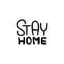 Stay Home Lettering Work From Home Sticker
