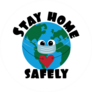 Stay Home Safely Globe Sticker