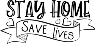 Stay Home Save Lives Ribbon Sticker