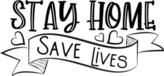 Stay Home Save Lives Ribbon Sticker