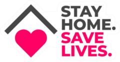 Stay Home Save Lives Social Distance Sticker