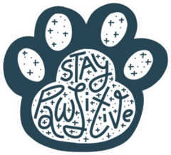 Stay Pawsitive Paw Print Sticker