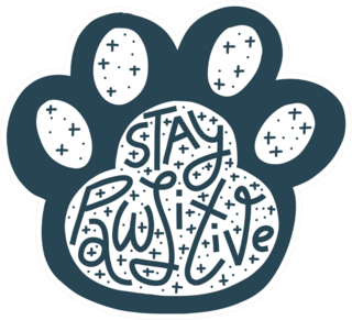 Stay Pawsitive Paw Print Sticker