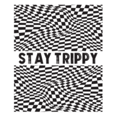 Stay Trippy Slogan Cool Checkered Sticker