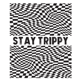 Stay Trippy Slogan Cool Checkered Sticker