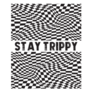 Stay Trippy Slogan Cool Checkered Sticker