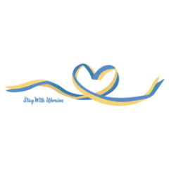Stay With Ukraine Flag Ribbon In Heart Sticker