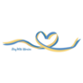 Stay With Ukraine Flag Ribbon In Heart Sticker