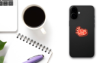Steak Iceland Map Sticker on a Phone (New) example