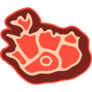 Steak Iceland Map Sticker