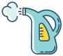 Steam Dry Cleaning Blue And Yellow Icon Sticker