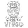 Steampunk Virgo Illustration Lettering Sticker