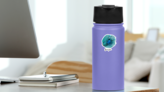 Steampunk Zodiac Scorpio Watercolor Sticker on a Water Bottle (New) example