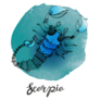 Steampunk Zodiac Scorpio Watercolor Sticker
