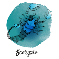 Steampunk Zodiac Scorpio Watercolor Sticker