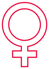Stencil Outline Of Red Female Symbol Sticker