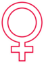 Stencil Outline Of Red Female Symbol Sticker